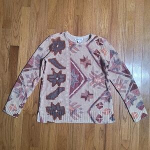 3/$10⭐ Coldwater Creek Knit Sweater, Women's XS, Cream/Orange